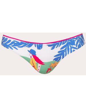 Verde Limon Tunas Low-Rise Bikini Bottoms Polyester - Blue