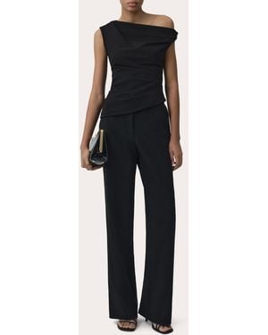 Jonathan Simkhai Zerra Ponte Asymmetric Draped Top - Black
