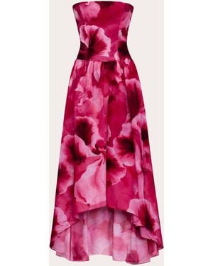 Azeeza Nayara Floral Crepe De Chine Corset Midi Dress - Pink