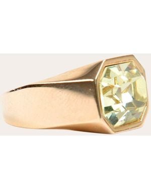 Short & Suite Chunky 14K-Plated Swarovski Crystal Ring - Natural