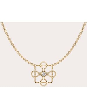 MUVEIL Diamond & Vermeil 444Hz Pendant Necklace - Natural