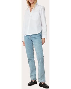 With Nothing Underneath The Classic Organic Poplin Shirt - White