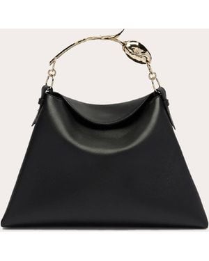 Erdem Large Bloom Leather Handbag - Black