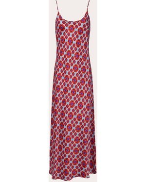 Karma On The Rocks Edo Tairu Silk Maxi Slip Dress - Red