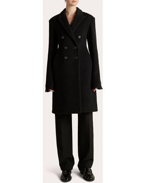Marina Moscone Wool Basque Overcoat - Black