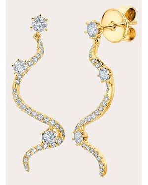 Graziela Gems Diamond & 18K Mega Swirl Drop Earrings - Natural