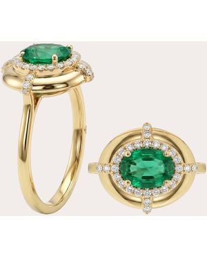 Goshwara Emerald Limited Edition Oval Medallion Ring - Green
