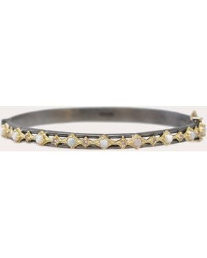 Armenta Morganite & Opal Blackened Two-Tone Crivelli Bangle - Natural