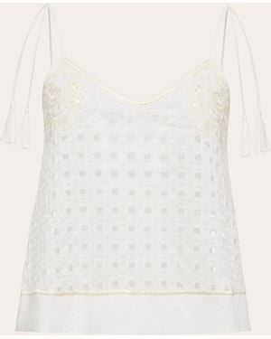 La Perla Love Journey Embroidered Cotton-Voile Top - Natural
