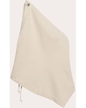 Helmut Lang Cotton Twill Asymmetric Sailor Top - Natural