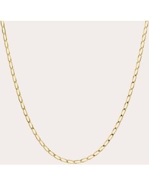 Zoe Lev 14K Tiny Flat Curb Chain Necklace - Natural