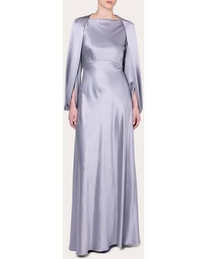 ROKSANDA Kami Cape-Effect Silk-Satin Gown - Purple