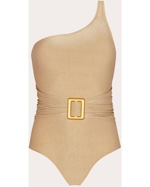Aguaclara Doree Belted Asymmetric One-Piece - Natural