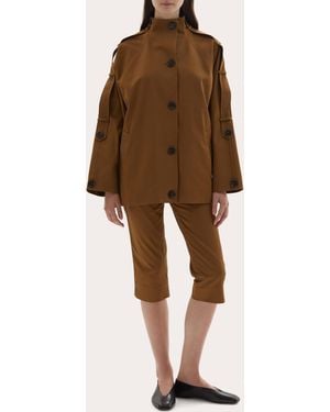 JOAEN Sara Cotton Oversized Trench Jacket - Brown