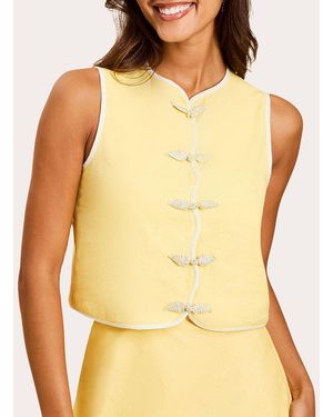 mestiza Imogen Reversible Cotton Cropped Vest Top - Yellow