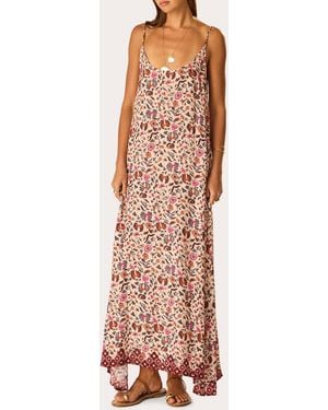 Natalie Martin Heather Floral Maxi Slip Dress - Natural