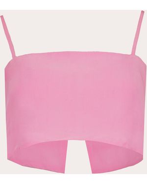 Azeeza Walton Crepe De Chine Crop Top - Pink