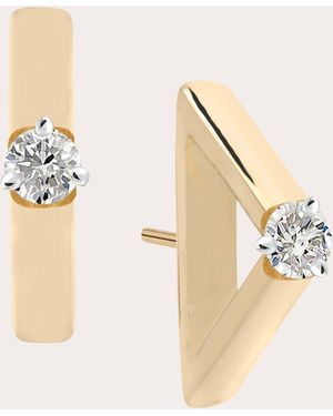 Ritique Diamond Mini Tricone Stud Earrings - Natural