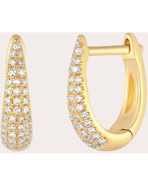 EF Collection Diamond Mini Maeve Huggie Earrings - Metallic