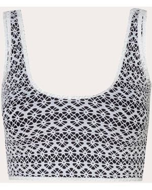 Verde Limon Sandro Floral Mesh Bikini Top - Gray