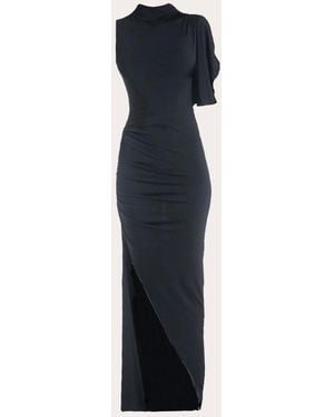 Francisco Arce Ophi Asymmetric Gathered Gown - Blue