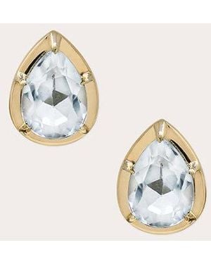 Anzie Topaz Mélia Pear Stud Earrings - Metallic