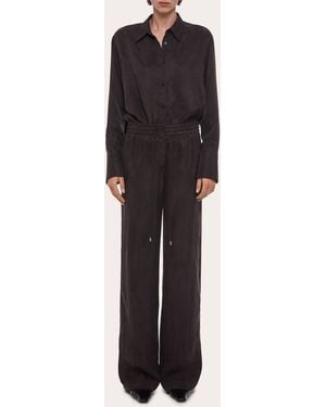 Helmut Lang Fluid Microsuede Pull-On Pants - Black