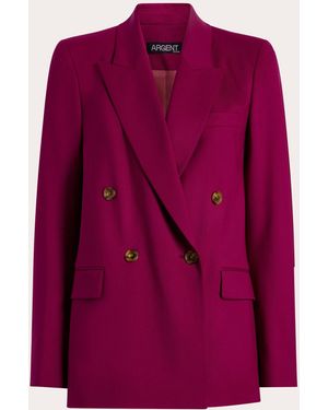 Argent Seasonless Wool Peak Lapel Blazer - Purple