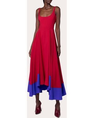 ROKSANDA Awn Pleated Crepe Midi Dress - Red