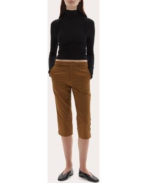 JOAEN Sara Cotton Mid-Rise Capri Pants - Green