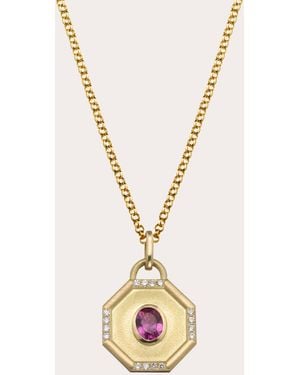 Elizabeth Moore Tourmaline & Diamond 18K Fairy Dust Pendant Necklace - Metallic