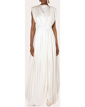 ROKSANDA Aldona Gathered Silk-Satin Gown - Natural