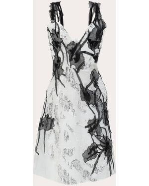 BYVARGA Jasmine Couture Lace Appliqué Mini Dress Cotton/Linen/Polyester - White
