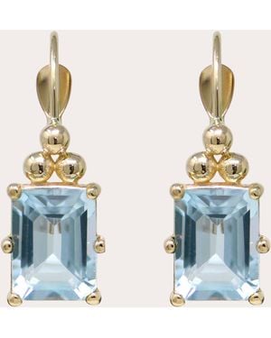 Anzie Topaz Cléo Daniela Drop Earrings 14K - Blue