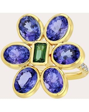 Future Fortune Tanzanite & Tourmaline Bloom Iii Ring - Blue