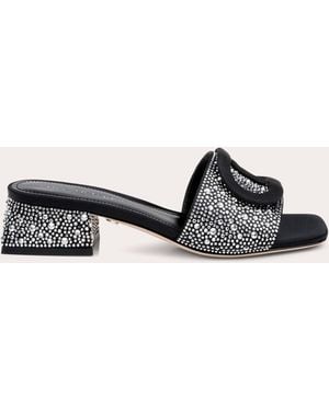 Dee Ocleppo Dizzy Ii Crystal-Embellished Satin Sandal - Black
