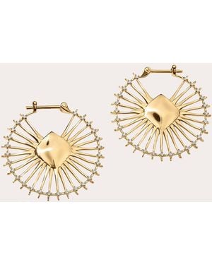 MUVEIL Diamond & 14K 300Hz Hoop Earrings - Natural