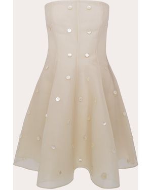 Azeeza Sable Pearl-Embellished Mini Dress - Natural