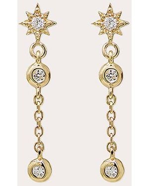 Anzie Diamond Aztec Catherine Chain Drop Earrings - Natural