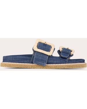 Rodo Robin Denim Wicker Buckle Sandal - Blue