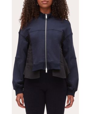 3.1 Phillip Lim French Terry Ripstop Combo Zip Track Jacket - Blue