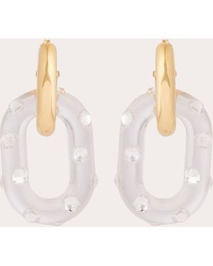 Rabanne Xl Link Crystal-Embellished Resin Earrings - Natural