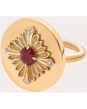 Rouvenat Ruby & Diamond 18K Tag Ring - White