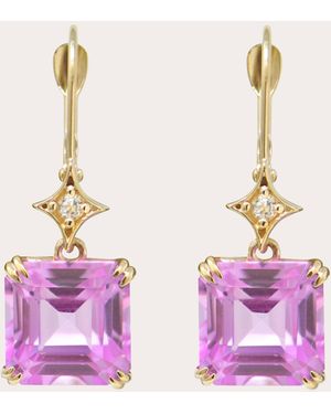 Anzie Sapphire Jac+Jo Greta Drop Earrings 14K - Purple