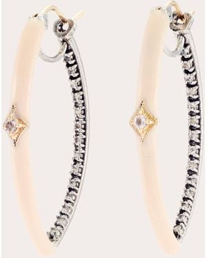 Armenta Morganite Two-Tone Small Star Hoop Earrings - Natural