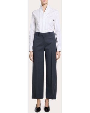Theory Good Wool Creased Pants - Blue