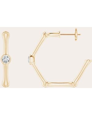 Natori Diamond & 14K Indochine Bamboo Hoop Earrings - Natural