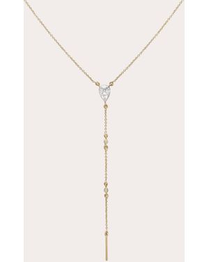 Ritique Diamond Illusion Pear Drop Pendant Necklace - Natural