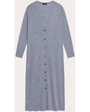 Theory Regal Wool Duster Cardigan - Blue