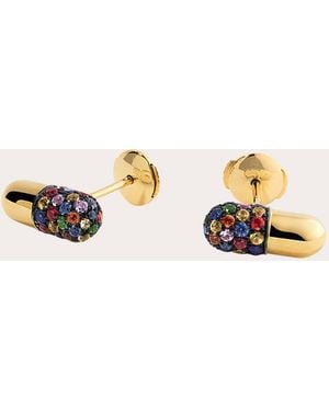 Elior Sapphire & 18K Pill Stud Earrings - Natural
